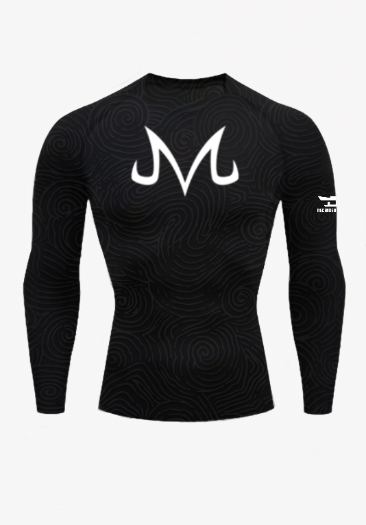 Majin Buu Long Sleeve Compression Shirt in Black