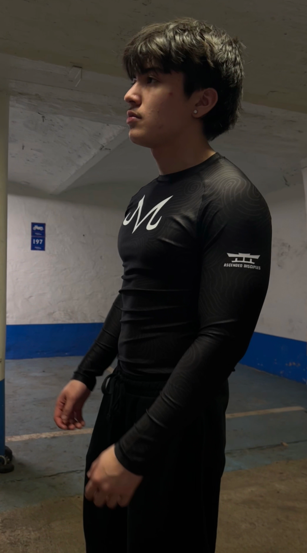 Majin Buu Long Sleeve Compression Shirt in Black